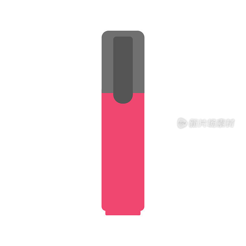 Color marker description. Office supplies - stationery and art school supplies. Back to school. Pink Red marker icon